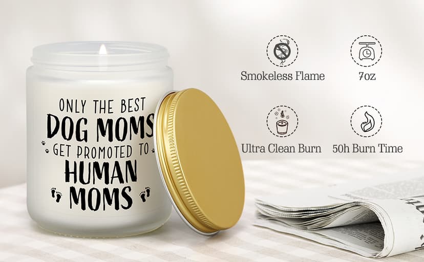 New Mom Gifts for Pregnant Women, Funny Dog Mom Pregnancy Gift for Expecting Moms, Mother to be Gift for First Time Mommy, Congrats on Pregnancy Candle Present for Wife Friend Sister