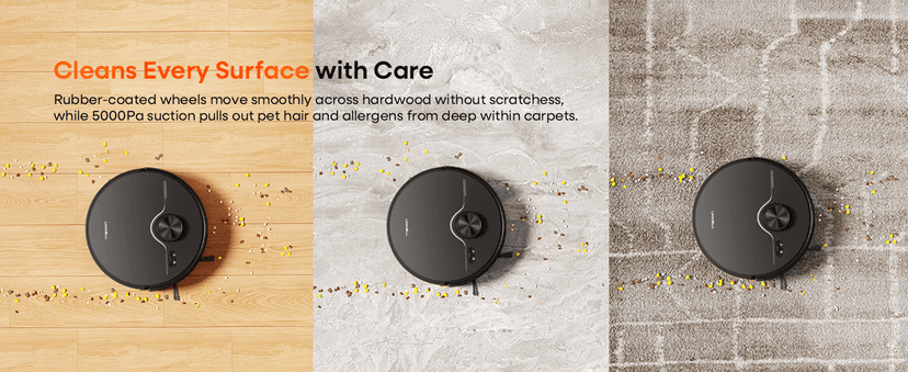 Robot Vacuum and Mop Combo,Lidar Navigation Robotic Vacuum Cleaner with 3.5L Self Emptying Station,5000Pa Vacuum Robot,180mins Runtime,No-Go&No-Mop Zones,App/Alexa/Remote Control,UR3