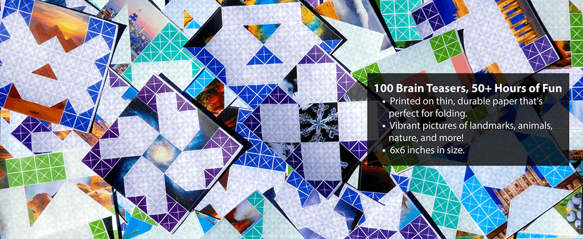 FOLDOLOGY - The Origami Puzzle Game! Brain Teasers for Tweens, Teens & Adults | Travel Game, Hands-On STEM Toy, Stocking Stuffer, Gift for Ages 10+ | Fold the Paper, Complete the Picture | 100 Puzzles