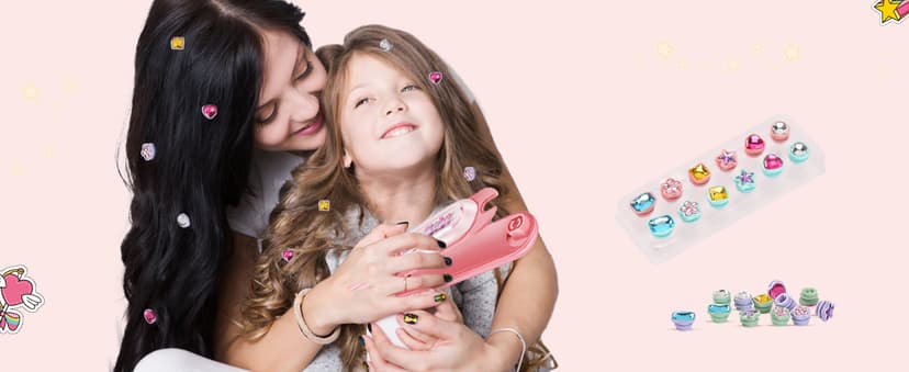 Hair Gem Stamper Kit, Bling Hair Jewels for Girls Toys, Hair Styling Tool with Reusable Shining Diamonds, Birthday Gifts Toys for Girls Ages 3 4 5 6 8-12