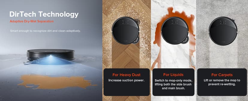 roborock Saros 10R Robot Vacuum and Mop, 22,000 Pa Suction, Zero-Tangling, 3.14’’ Ultra Slim, FlexiArm Riser Technology for Carpet & Floor, Corner & Edge Cleaning, Self-Emptying, Hot Air Drying, Black