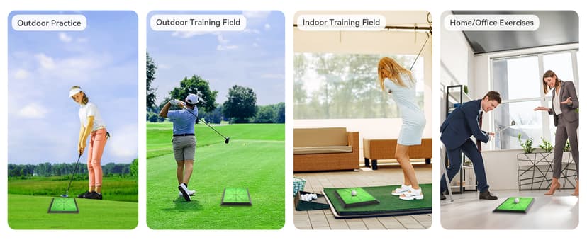 Golf Hitting Mat,Golf Training Mat for Swing Path Feedback Detection Batting, Extra Replaceable Golf Practice Mat 16"x12", Golf Gifts for Men Women for Home Indoor Outdoor