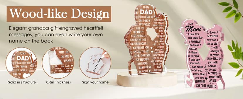 Dad Gifts from Son -Dad Birthday Gift from Son -Dad Christmas Valentines Easter Gifts Idea Daddy New Dad To My Best Dad Ever Gifts Father's Day Desk Decor Acrylic Plaque Sign