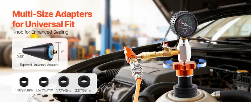 VEVOR Radiator Vacuum Refill Kit, Automotives Cooling System Vacuum & Purge Fill Tool with Gauge, Portable Radiator Coolant Filling Kit with Toolbox, Universal Fit for Most Cars Vans SUVs and Trucks