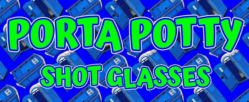 American Designed & Owned, Original Porta Potty Shot Glasses Gag Gift for Men, Top Choice for Number 2 Humor, Funny Shot Glass, White Elephant Gift, Secret Santa and Shot Glass Collectors