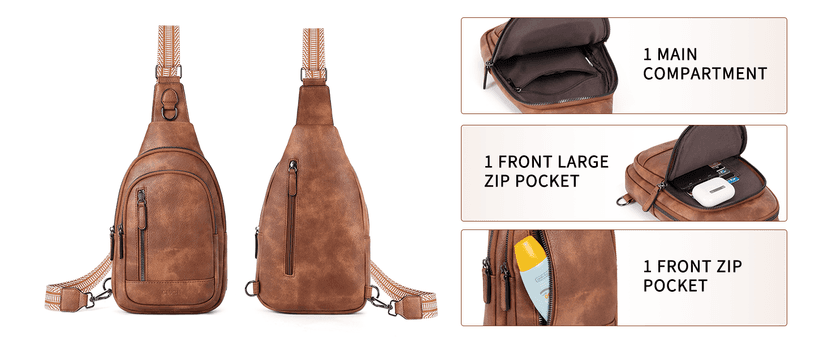 CLUCI Crossbody Bags for Women Men,Leather Sling Bag Cross Body Backpack for Woman Gifts for Women Birthday Unique