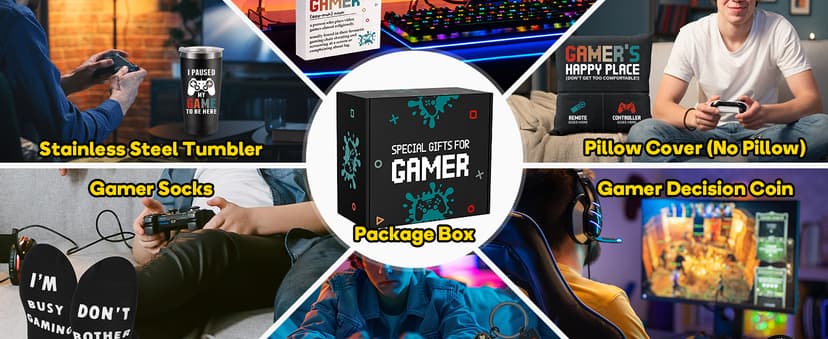 Gamer Gifts for Men Boyfriend Dad Brother, Gaming Accessories for Room, Gaming Stuff, Christmas Gifts for Friend- Gamer Gift Set Box