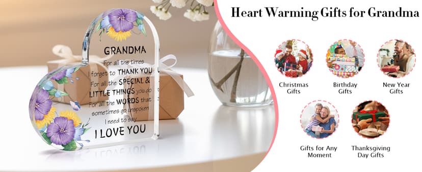 Gifts for Grandma, Grandma Gift Ideas Acrylic Desk Decor, Grandma Birthday Gifts,Cool Presents for Grandma, Thanksgiving Gifts Grandma Christmas Gifts Mothers Day