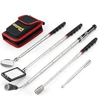 Telescoping Magnetic Pickup Tool Set, Inspection Mirror Telescoping, LED Flashlight, Cool Gadgets for Men, Gifts for Dad, Husband, Kids, Boyfriend, Magnet Stick