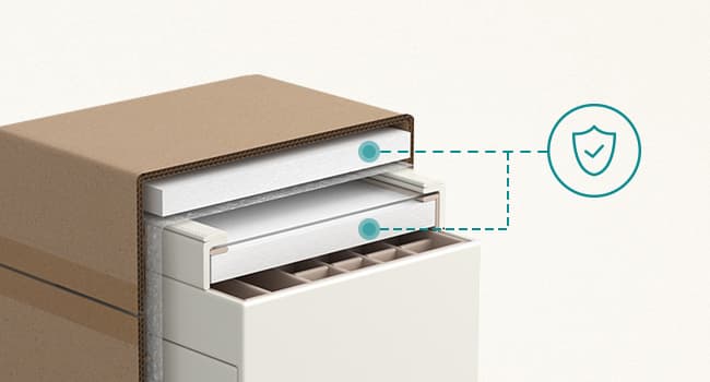 SONGMICS Jewelry Box Organizer with Glass Lid, 3-Layer Jewelry Storage, with 2 Drawers, Modern Style, Christmas Gift, 8 x 9.1 x 5.3 Inches, Cloud White and Gold Color UJBC239WT