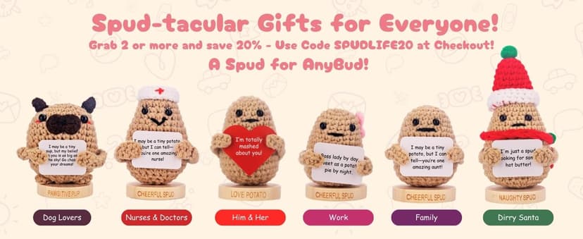 New Mom Gifts for Women - Tiny Potato with 30 Empowering Signs for New Moms - Gift for First Mothers Day - Postpartum Gift Idea for 1st Time Mother | Emotional Support Crochet for Moms After Birth