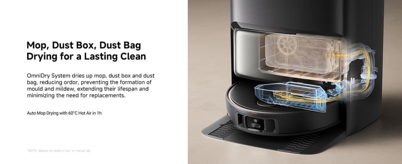 Mova V50 Ultra Complete Robot Vacuum and Mop Self-Cleaning, 24,000 Pa Suction, Liftable Navigation with Obstacle Overcoming and Warm Water Mopping with DuoSolution System Designed for Pets, Black