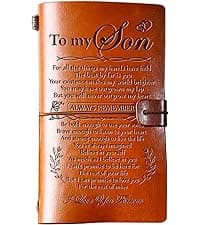 Hiipeenow Brother Gifts from Sister, Leather Travel Journal 140 Pages Presents, Birthday Graduation Christmas Valentines Fathers Day Wedding Day Gifts for Brother