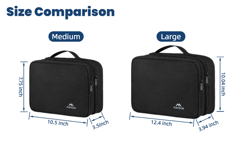 MATEIN Electronics Organizer Travel Case, Water Resistant Cable Organizer Bag for Travel Essentials, Gifts for Men, Storage Bag for Camera Accessories, Phone, Cord & Tablet, Black