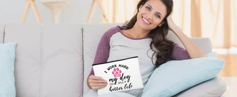 Dog Mom Dog Lover Gifts for Women, 20oz Wine Tumbler Set with Makeup Bag & Natural Stone Paw Bracelets & Socks for Women - Perfect for Birthdays, Mothers Day & Christmas