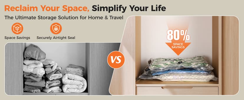 Nicetree 18-Pack Wireless Vacuum Storage Bags with Rechargeable Pump | 3 Sizes (20/24/28 Inch) Travel Vacuum Seal Bags for Clothing, Bedding & Seasonal Storage | Space Saver for Luggage