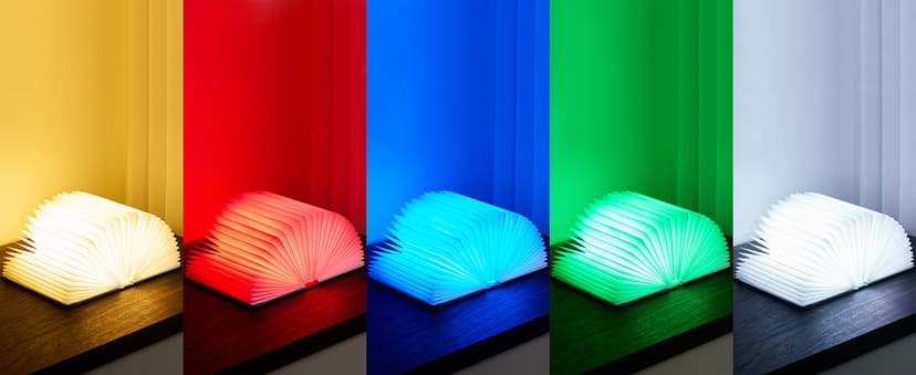Book Lovers Gifts BookLamp - 5 Color Lights, 1200mAh Battery, Foldable Paper Lamp as Book Decor & Accessories, Hot Foil Cover Design, Unique Gifts for Women or Friends & Christmas
