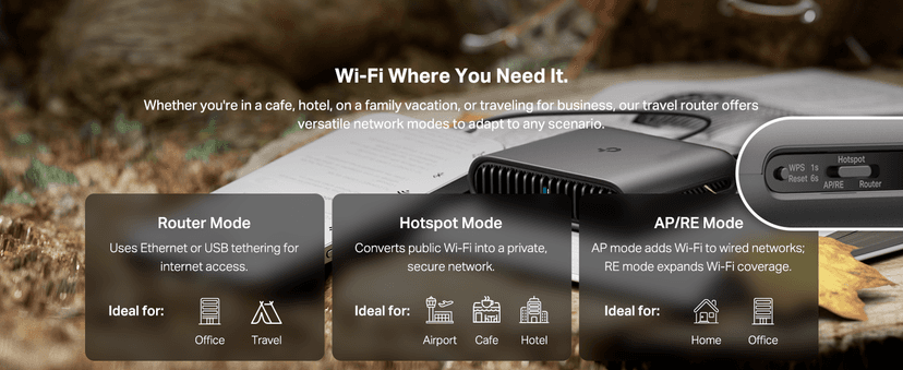 TP-Link Ultra-Portable Wi-Fi 6 AX1500 Travel Router TL-WR1502X | Easy Public WiFi Sharing | Hotel/RV/Travel Approved | Phone WiFi Tether | USB C Powered | Multi-Mode | Tether App | Durable Design