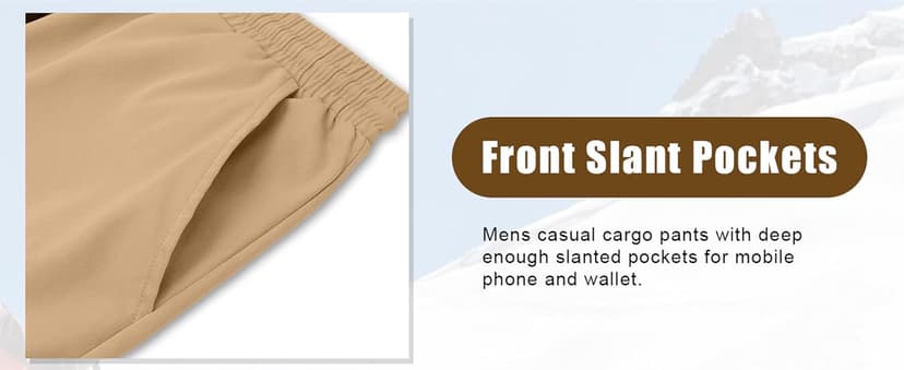 PLEPAN Men's Casual Cargo Pants Drawstring Hiking Pants Workout Tactical Joggers Sweatpants for Men