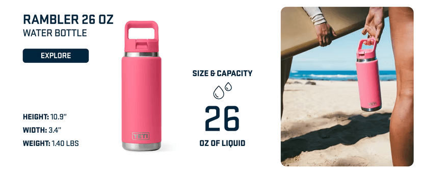 YETI Rambler 18 oz Bottle, Vacuum Insulated, Stainless Steel with Straw Cap, Black Forest Green