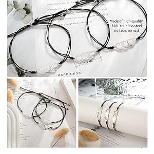 Tarsus 2/3/4/5/6 Pcs Best Friend Bracelets Bff Matching Heart Bracelet Best Friend Friendship Gifts for Women Friends Girls Teen