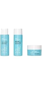 e.l.f. SKIN Holy Hydration! Hydrated Ever After Skincare Mini Kit, Cleanser, Makeup Remover, Moisturiser & Eye Cream For Hydrating Skin, Airplane-Friendly Sizes