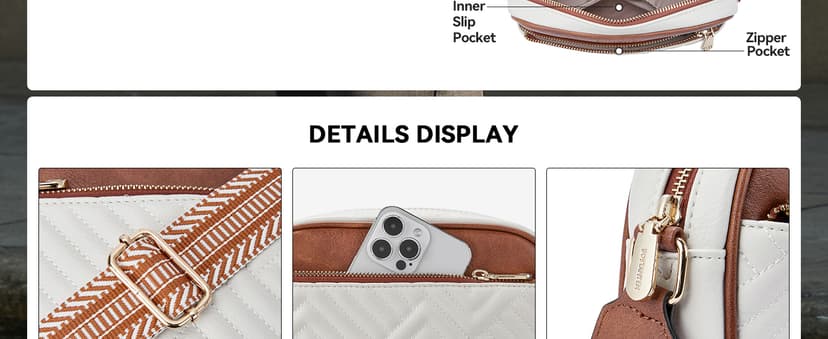 BOSTANTEN Quilted Crossbody Bags for Women Vegan Leather Purses Small Shoulder Handbags with Wide Strap