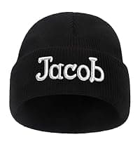 Custom Toddler Baby Beanies, Mama Mini Matching Hats, Leather Patch Baby Knit Hats, Winter Beanies for Infant, Kids Adults