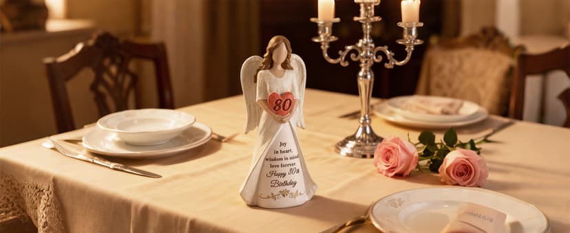 80th Birthday Gifts for Women: Best Happy Birthday Gift for 80 Year Old Woman Moms Grandmothers Friends Unique Birthday Angel Figurine Decorations