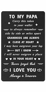 ENGZHI Grandpa Birthday Gifts Grandpa Keychain - Drive Safe I Love You Gifts from Grandkids - Grandfather Fathers Day Christmas Keepsake