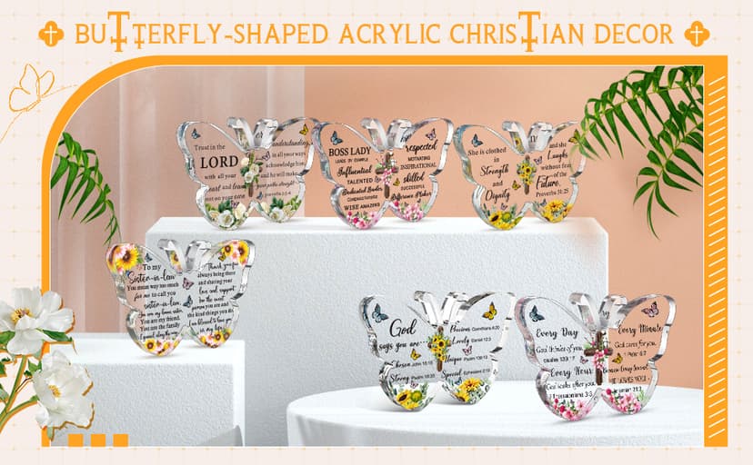 Barydat Sister-in-Law Gifts from Sister for Sister-in-Law Butterfly Friendship Birthday Gift Thank You Gifts for Sister Acrylic Decorative Signs Plaques (to My Sister)