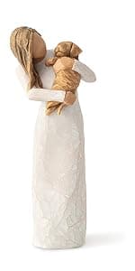 Willow Tree True, Truly a Friend, Box for Jewelry and Treasures with Bas-Relief Carving of Girl with Puppy Dog, Sculpted Hand-Painted Keepsake Box