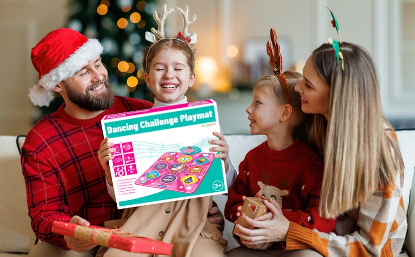 Unicorn Dance Mat, Dance Mixer Rhythm Step Play Mat, Pink Dance Pad with LED Lights, Adjustable Volume, Built-in Music, 5 Game Modes, Xmas B-Day Gifts for 3-12 Years Old Girls Toys