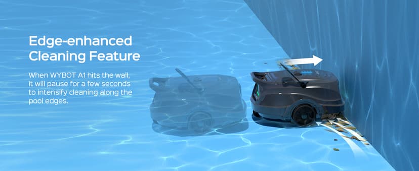 (2025 Upgraded) WYBOT A1 Pool Vacuum for Above Ground Pool, Automatic Cordless Robotic Pool Cleaner with 120 Mins, Double Filters, LED Indicator, 2.5H Charging, Ideal for Plat Pools