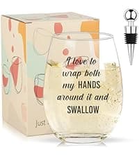 I Identify as Water 16oz Stemless Wine Glass, Funny Wine Glasses For Women, Men, 2025 Best White Elephant Gifts, Gag Gift, Perfect Birthday Or Christmas Gift For Adult, Coworker, Friend, Sister