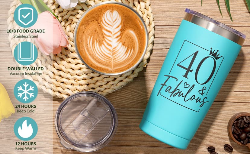 40th Birthday Gifts for Women Her, Funny Turning 40 Year Old Gifts, Best 40 Fabulous 1985 Birthday Gifts Basket Unique Happy 40th Birthday Gifts Ideas for Her Mom Sister Friend Wife Daughter Coworker