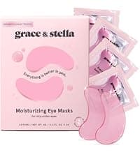 grace & stella Award Winning Under Eye Mask - Travel Essentials - Birthday Gifts for Women - Gel Eye Patches for Dark Circles, Puffy Eyes, Wrinkles, Undereye Bags - Vegan - Self Care (24 Pairs, Gold)