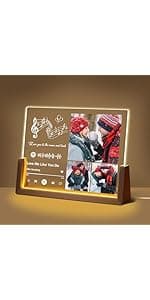 Personalized Best Friend Birthday Gifts for Women, Unique Friendship Gifts, Custom Acrylic Night Light Friend Picture Frame with Photo Name, Long Distance BFF Sister Bestie Christmas Gift