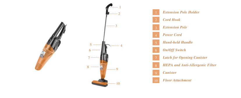 Berghoff Merlin All-in-ONE Corded Vacuum Cleaner with Tools Blue