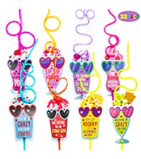 Valentines Day Gifts for Kids - 24 Pack Giant Lollipop-Shaped Stationery Set with Valentine's Cards Pencils Stickers Erasers Stampers Sharpener for Classroom Exchange School Boys Girls Party Favors