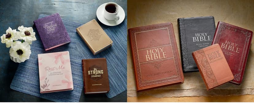 Christian Art Gifts Set of Four Rustic Stoneware Coffee/Tea Mugs w/Bible Verses Sage Green, Ivory, Paprika Red, Pumpkin Orange Inspirational Coffee/Tea Cup for Men and Women