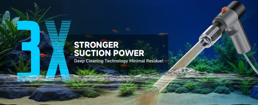 VIPASKA Electric Aquarium Gravel Cleaner Kit with High Pressure Strong Suction, 6-in-1 Multifunction Fish Tank Vacuum Cleaner and Water Changer for Aquarium, Gravel Vacuum with Sand Filter Tools