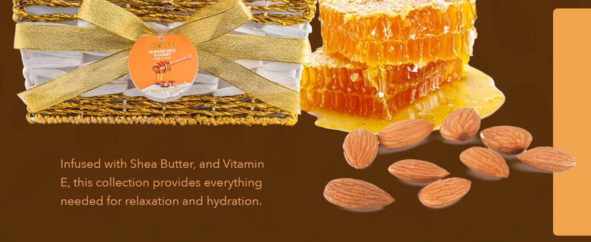 Gifts for Women Gift Basket for Women - 10 Pc Almond Milk & Honey Beauty & Personal Care Set - Home Bath Pampering Package for Relaxing - Spa Self Care Kit - Thank You, Birthday, Mom, Anniversary Gift