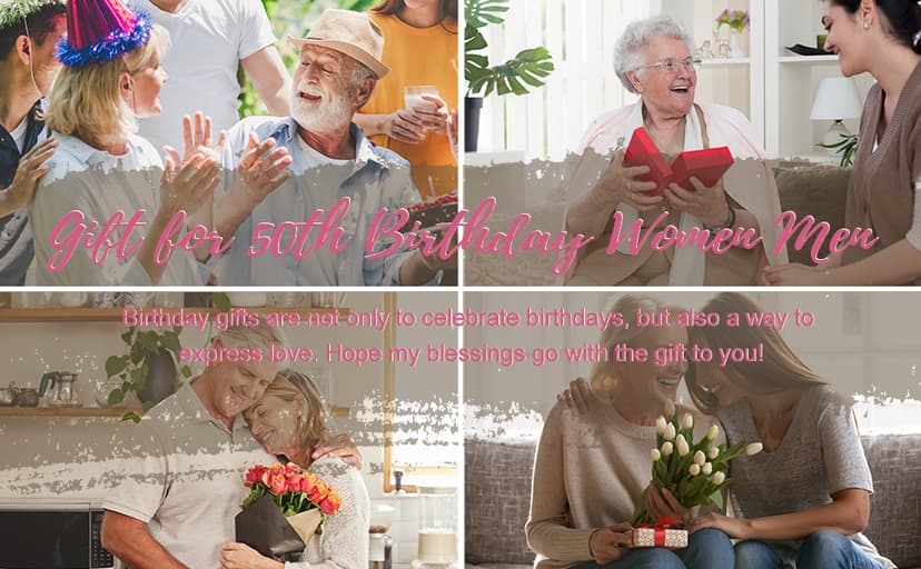 50 Birthday Gifts for Women, 50th Birthday Blanket with Gift Box, 50th Birthday Decorations Gift Ideas for Her, 50 Year Old Gifts for Women Turning 50 and Fabulous