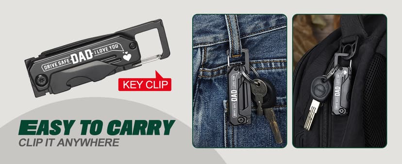 Fathers Day Dad Gifts - Gifts for Dad, Fathers Day Dads Gift from Daughter, Son, Wife - Dads Birthday Gift, Christmas Dad's Presents for Husband, Stepdad, Men - Keychain Presents, Portable Tool