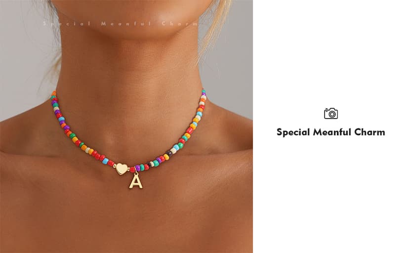 Colorful Initial Necklaces for Girls Women Kids - Teen Girls Gifts Trendy Beaded Initial Necklace Dainty Letter Gifts Choker Necklace for Girl Jewelry