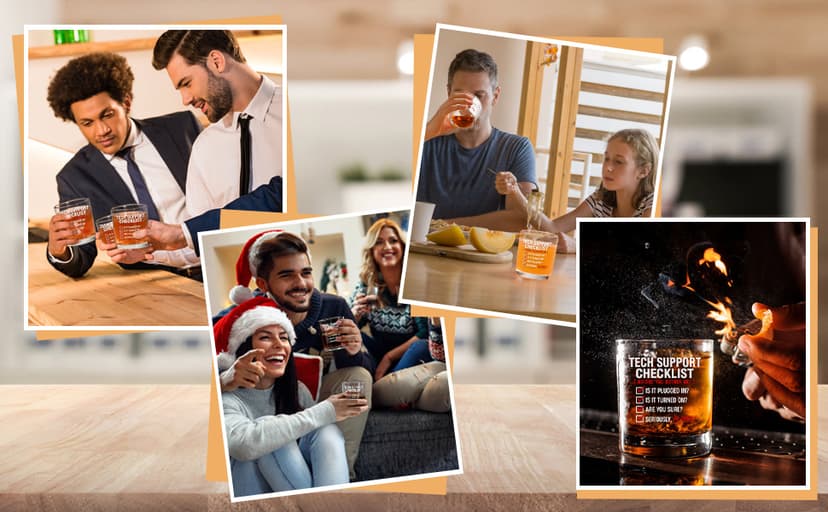 Futtumy Cool Tech Gifts for Men, 10OZ Tech Support Checklist Whiskey Glass, Best Tech Gifts for Men 2025 IT Tech Guys Him Computer Programmers Dad Father Husband Brother Boyfriend, Technology Gift