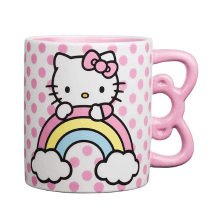 Silver Buffalo Sanrio Hello Kitty Strawberry Milk Japanese Character Ceramic Ramen Noodle Rice Bowl with Chopsticks, Microwave Safe, Pink, 20 Ounces