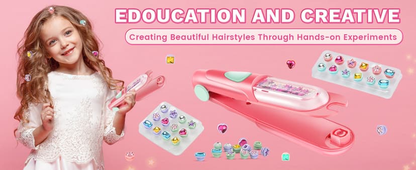 Hair Gem Stamper Kit, Bling Hair Jewels for Girls Toys, Hair Styling Tool with Reusable Shining Diamonds, Birthday Gifts Toys for Girls Ages 3 4 5 6 8-12