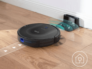 eufy Robot Vacuum 11S MAX, Super Thin, Powerful Suction, Quiet, Self-Charging Robotic Vacuum Cleaner, Cleans Hard Floors to Medium-Pile Carpets, Black